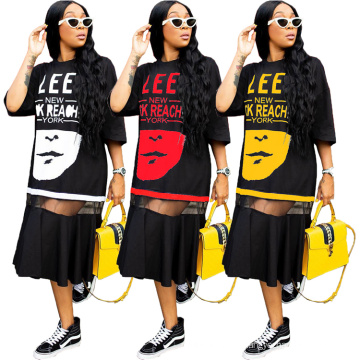 C6255 2020 new fashion oversize tshirt dress plus size for women skirts